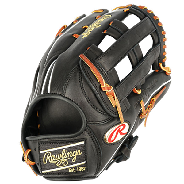 [GKW8HD7-6] Rawlings HOH 외야 쌍십자웹 (검+탄색) 13인치